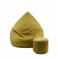 Sėdmaišis su pufu Mega Premium Cloud Velour XXL, 100x130 cm, šviesiai žalias