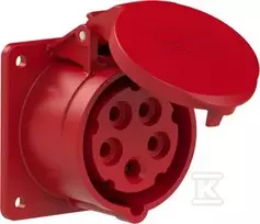 Pce TIESIAUSI PLOKŠTĖS LIZDAS 16A/5P/400V IP44