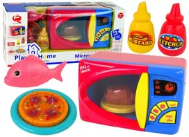 Žaislinė mikrobangų krosnelė su maisto produktais