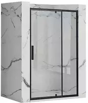 Dušo durys Rea Rapid Swing, Juodas, 120 cm
