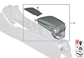 Originalus BMW X1 F39 F45 F46 F48 buferinis ribotuvas centrinio porankio dangteliui 51169387379