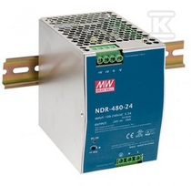 Mean Well MAITINIMO TAIKYMAS DIN bėgeliui 480W 24V 20A