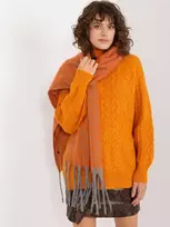Wool Fashion Italia Šalikas-AT-SZ-23125.75-šviesiai oranžinis