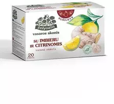 Vaisinė arbata Žolynėlis „Vasaros skonis” su imbieru ir citrinomis, 40g (2g x 20)