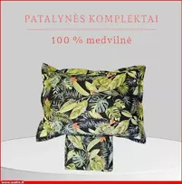 Patalynės komplektas - Antklodės užvalkalas 140x200 cm. + 1 pagalvės užvalkalas 50x70 cm. be užtrauktuko.
