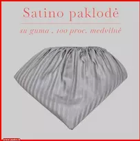 Satino paklodė su guma - 180x200+20cm.
