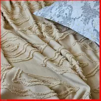 Lengvi lovos užtiesalai - Smėlio - 260x260cm