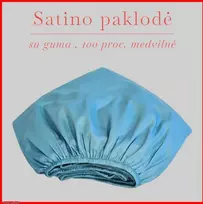 Satino paklodė su guma - 140x200+30cm.