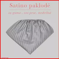 Satino paklodė su guma - 180x200+30cm.