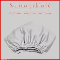 Satino paklodė su guma - 200x200+20cm.