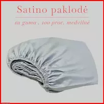 Satino paklodė su guma - 160x200+20cm.