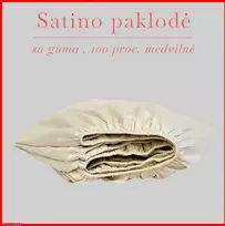 Satino paklodė su guma - 140x200+20cm.