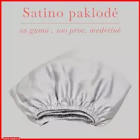Satino paklodė su guma - 140x200+30cm.