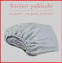 Satino paklodė su guma - 100x200+30cm.