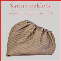 Satino paklodė su guma - 100x200+30cm.