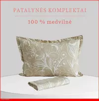 Medvilnės pagalvės užvalkalas - 70x70 cm. be užtrauktuko