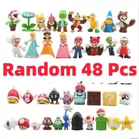 Dėlionė (48 vnt)12 vnt / 24 vnt / 48 vnt Super Mario Bros veiksmo figūrėlės Kawaii Bowser Anime figūrėlės su laikymo maišeliu vaikams žaislų dovanos