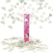 Konfeti patranka Baltas Hearts, 30 cm, 1 vnt.