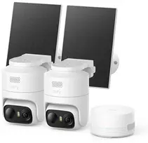 Anker eufy C37 saulės energija varoma lauko kamera (2 vnt. + HomeBase Mini įrenginys), 2K, balta