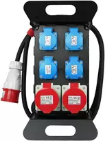 Plastrol Nešiojamas statybinis elektros skirstytuvas su apsauga; H07RN-F; 52,5; 400 V, 2x4p+su; 3x2p+su; 1xUSB; kabelio ilgis 2 m