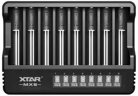 Xtar 8 x Ni-MH ir 1.5/3.6/3.7V Li-ion akumuliatorių kroviklis su LCD ekranu MX8