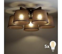 BRILAGI - LED prigludusi liustra LATTE 5xE27/15W/230V pušis/ruda