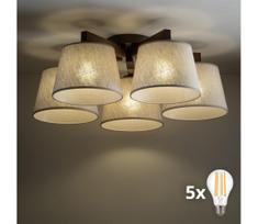 BRILAGI - LED lubinė liustra LATTE 5xE27/15W/230V pušis/kreminė