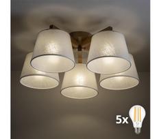 BRILAGI - LED prie lubų montuojama liustra LATTE SABIA 5xE27/15W/230V pušis/balta