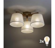 BRILAGI - LED prigludusi liustra LATTE SABIA 3xE27/15W/230V pušis/balta