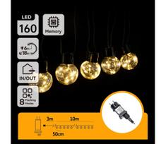 Aigostar - LED lauko dekoratyvinė girlianda 160xLED/3,6W/230V 10m IP44 šiltai balta