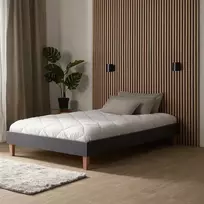 Lova Homestyle4U Lovos rėmas, aptrauktas dvigubas futonas, 124x203x29.5 cm, pilka
