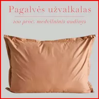 Medvilnės pagalvės užvalkalas - 50x70 cm. su užtrauktuku