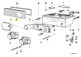 BMW 8 E31 Kairysis Žibintų Stiklas Originalus 63128354531