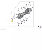 BMW Guolių Šelis Raudonas 5 E60 E61 F07 F10 F11 11247544648 Originalus
