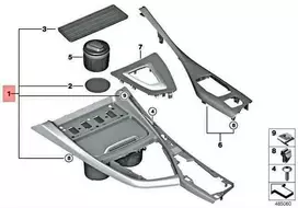 Bmw Vidurinė Konsolės Dekoras Taurės Laikiklis F20 F21 F22 F87 Originalus 51166993607