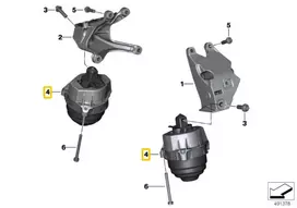 BMW G20 Variklio Stovės Kairysis Originalus 22117581617