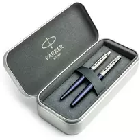 Parker Jotter Royal Mėlyna CT plunksnakočio ir tušinuko rinkinys metalinėje dėžutėje