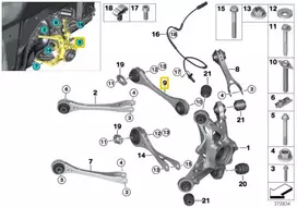 BMW Dešinė Žemutinė Galinė Pakabos Valdymo Šaka I8 I12 I15 Originalus 33326862216