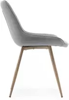 Homestyle4U Valgomojo stalo komplektas, išskleidžiamas valgomojo stalas su 4 aptrauktomis kėdėmis, 160x90x75 cm, balta, pilka