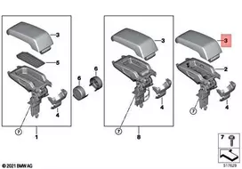BMW I I3 I3s I01 i3 120Ah Rex 60Ah dangtelis Centrinė rankų atrama 51169330950 Originalus