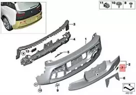 BMW i3 I01 LCi galinio bamperio vilkimo kablio akies dangtelis originalus 51127462332