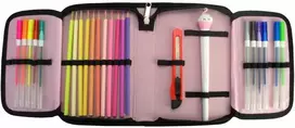 Penalas CoolForSchool, 205x140x45 mm, su 2-iem atverčiamais skyriais, rožinės sp.