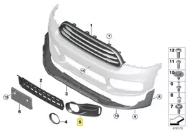 Priekinis Kairysis Rūkas Lemputės Grotelės Apdangalas BMW MINI Countryman F60 11 2015 12 2019 Originalus 51117390533