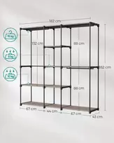 laisvai pastatoma rūbų spinta su kabyklomis taupe