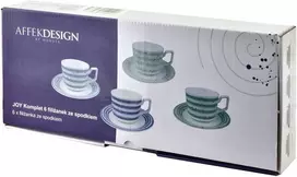 Affek Design JOY 6 puodelių su lėkštute rinkinys, žalias, 210 ml