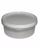Usorteret Plastikinis kibiras, su rankena užrakinamas, apvalus, Ø 122, aukštis 50 psl., skaidrus, dėžutėje 560 vnt. Tinka maistui