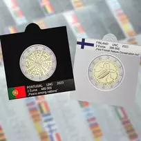 Vėliavėlės-lipdukai 2 eurų monetoms holderiuose 2023 (Juoda)