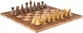 Šachmatų Rinkinys - Manopoulos Riešutmedžio 40cm Modernūs Figūrėlės 7.6cm Karalius