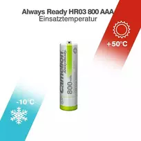 Baterija - Camelion AlwaysReady AAA 800mAh 1.2V Įkraunama 4 vnt.