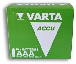 Baterija - Varta AAA R2U 800mAh 1.2V Įkraunamos 10 vnt.